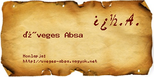 Üveges Absa névjegykártya
